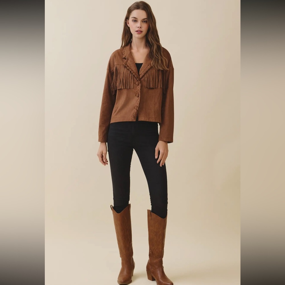 Brown Fringe Jacket